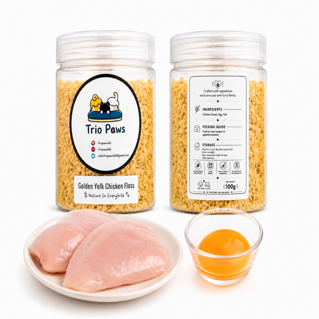 Golden Yolk Chicken Floss for Dogs & Cats (100g) | Natural Dog & Cat Toppers