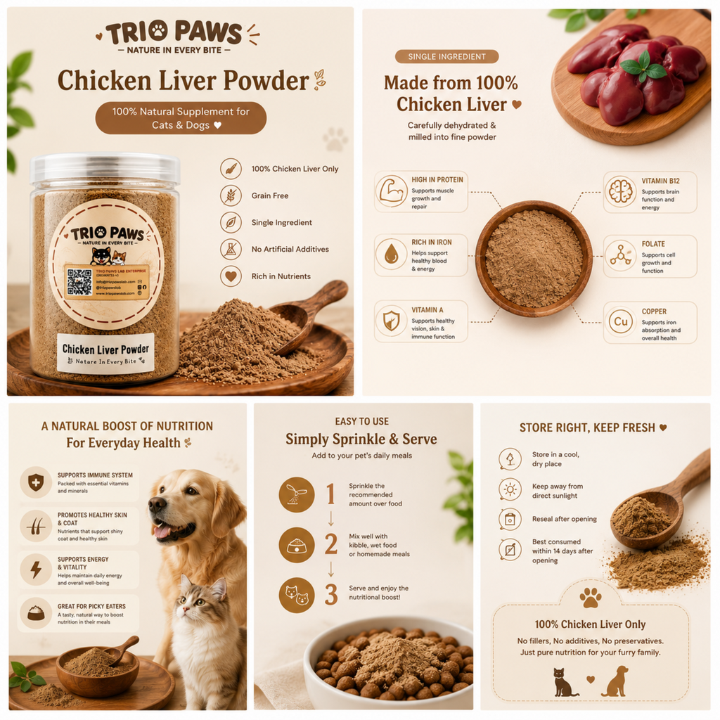 Chicken Liver Powder for Dogs & Cats (100g) | Natural Dog & Cat Toppers