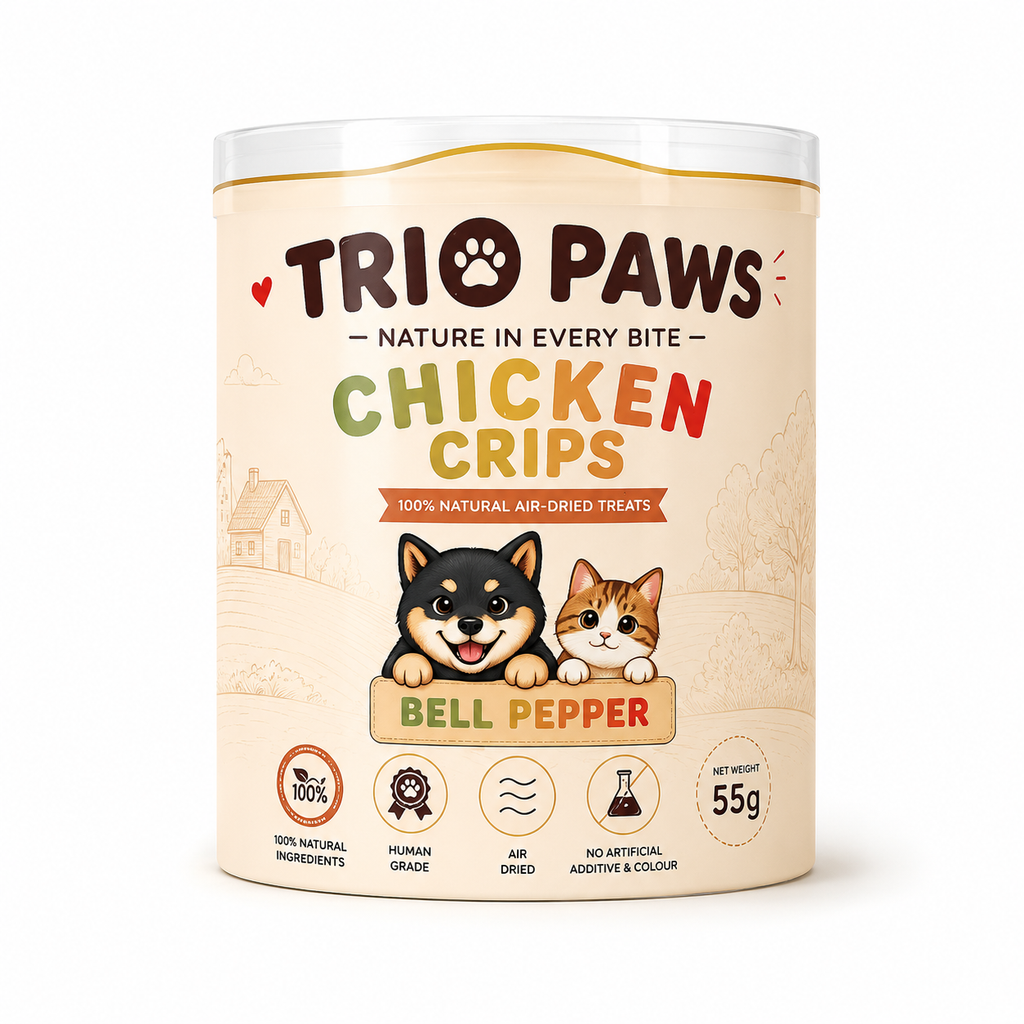 Chicken Bell Peppers Crips for Dogs & Cats (55g) | Natural Dog & Cat Treats