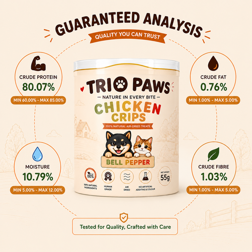 Chicken Bell Peppers Crips for Dogs & Cats (55g) | Natural Dog & Cat Treats