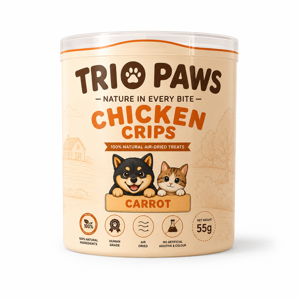 Chicken Carrot Crips for Dogs & Cats (55g) | Natural Dog & Cat Treats