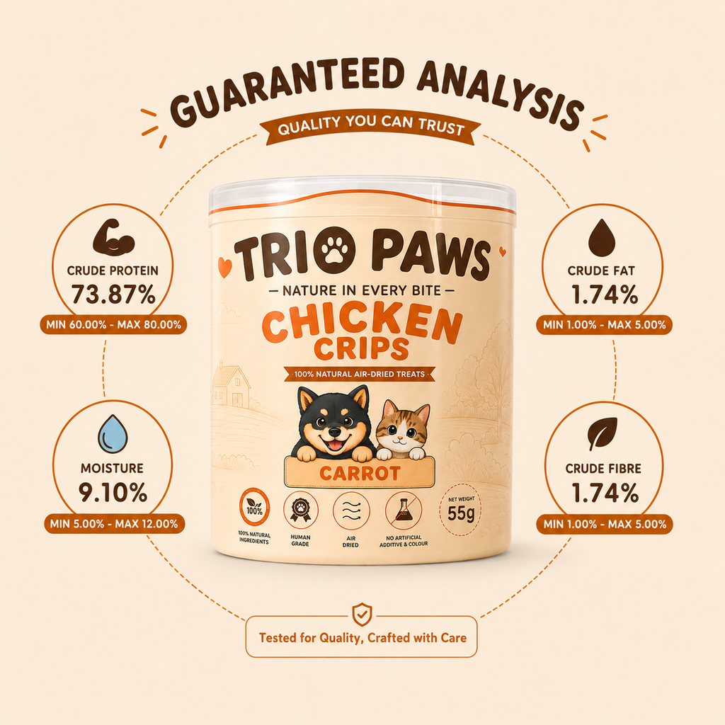 Chicken Carrot Crips for Dogs & Cats (55g) | Natural Dog & Cat Treats