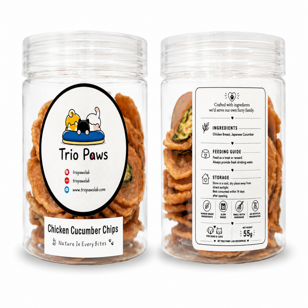 Chicken Cucumber Chips for Dogs & Cats (55g) | Natural Dog & Cat Treats