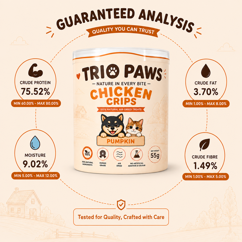 Chicken Pumpkin Crips for Dogs & Cats (55g) | Natural Dog & Cat Treats