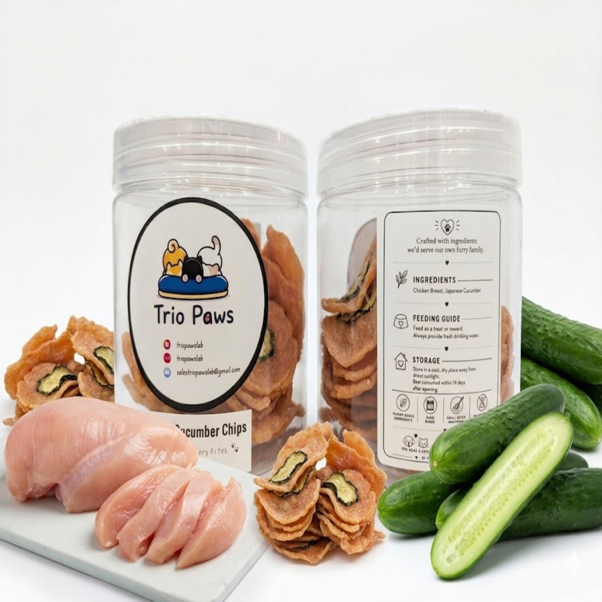Chicken Cucumber Chips for Dogs & Cats (55g) | Natural Dog & Cat Treats