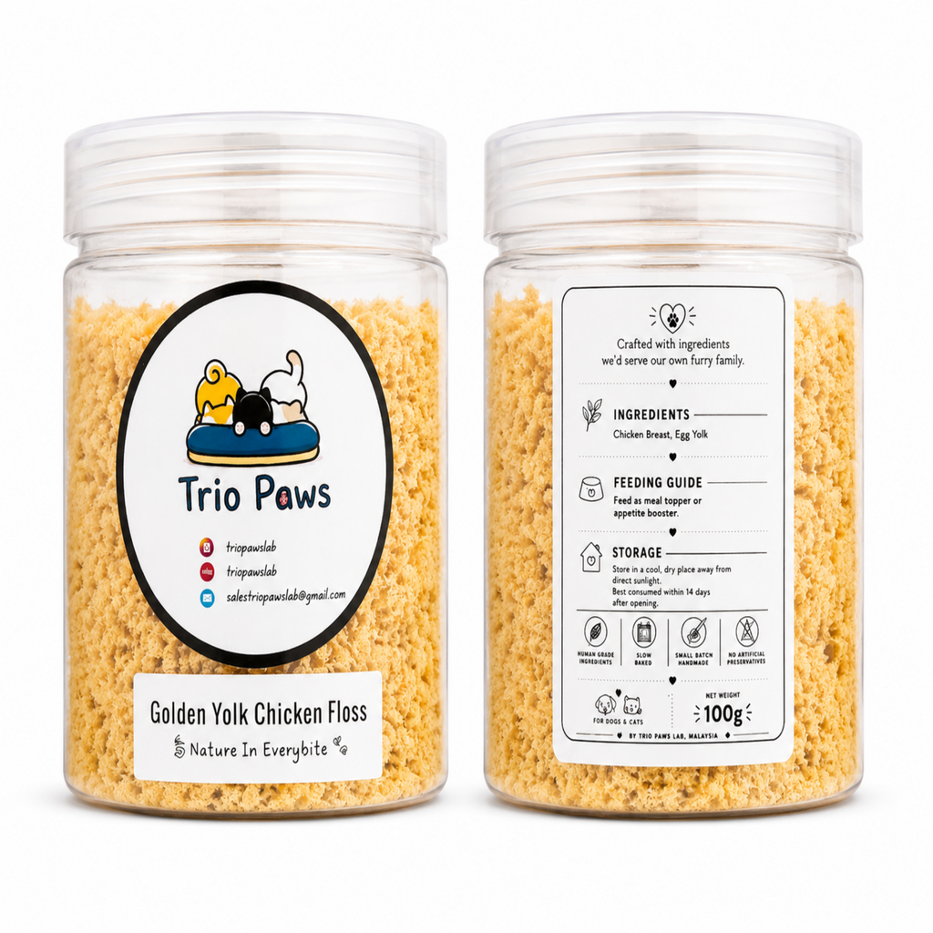 Golden Yolk Chicken Floss for Dogs & Cats (100g) | Natural Dog & Cat Toppers