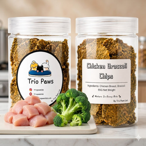 Chicken Broccoli Chips for Dogs & Cats (55g) | Natural Dog & Cat Treats