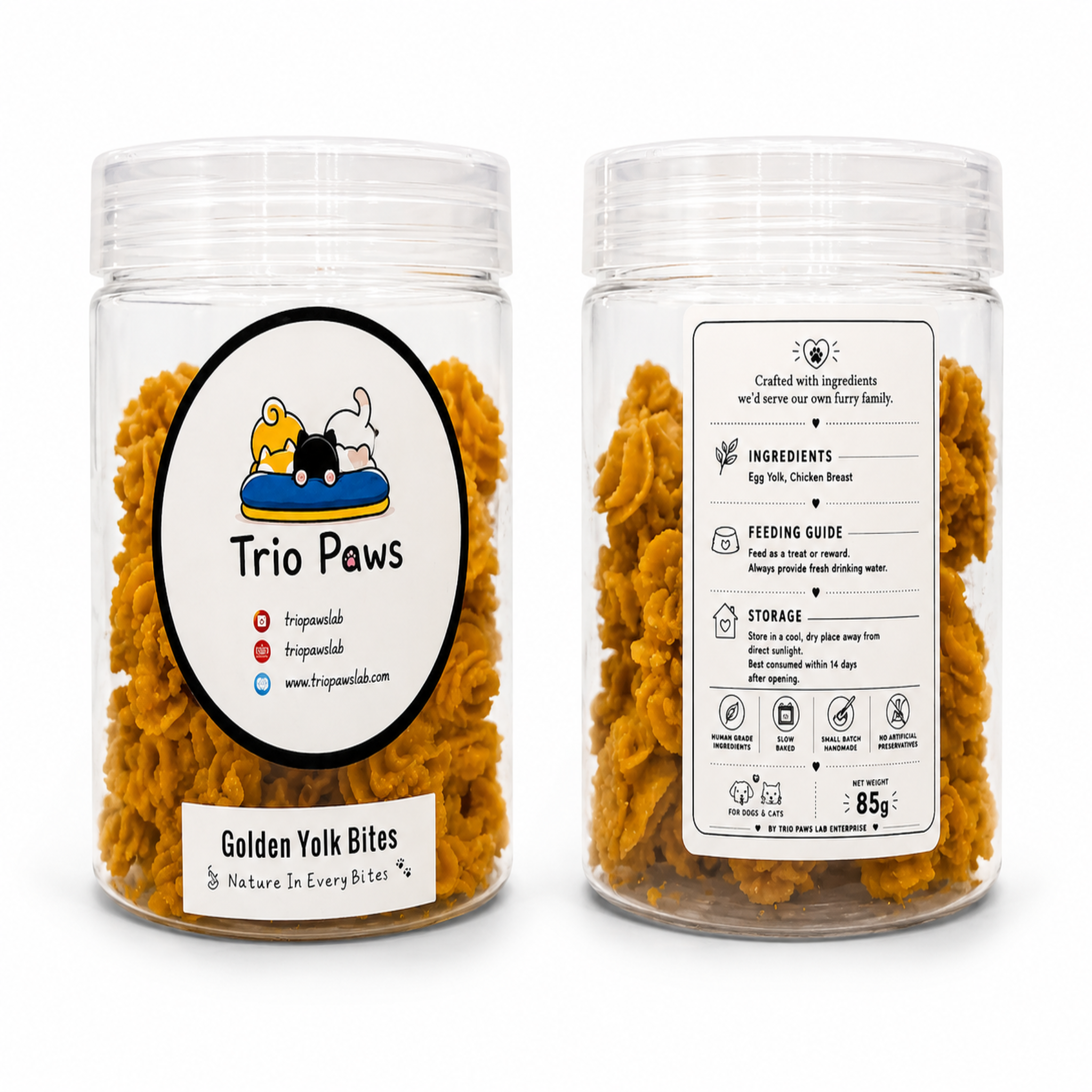 Golden Yolk Chicken & Egg Yolk Bites for Dogs & Cats (85g) | Natural Dog & Cat Treats