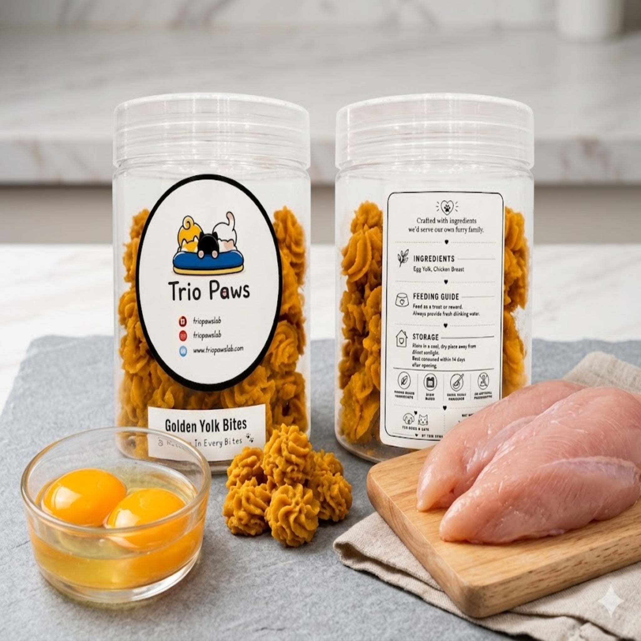 Golden Yolk Chicken & Egg Yolk Bites for Dogs & Cats (85g) | Natural Dog & Cat Treats