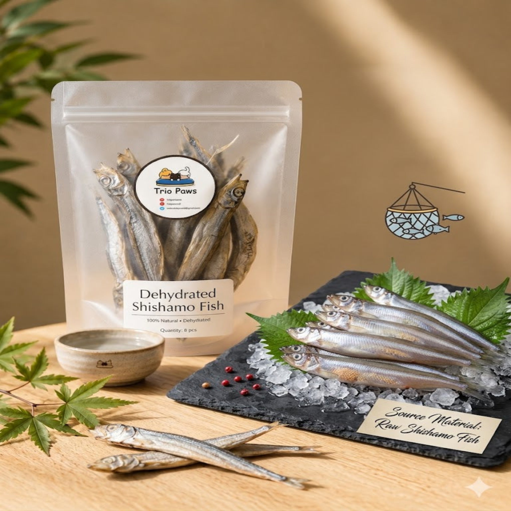 Dehydrated Shishamo Fish Treats for Dogs & Cats (8pcs) | Natural Dog & Cat Treats