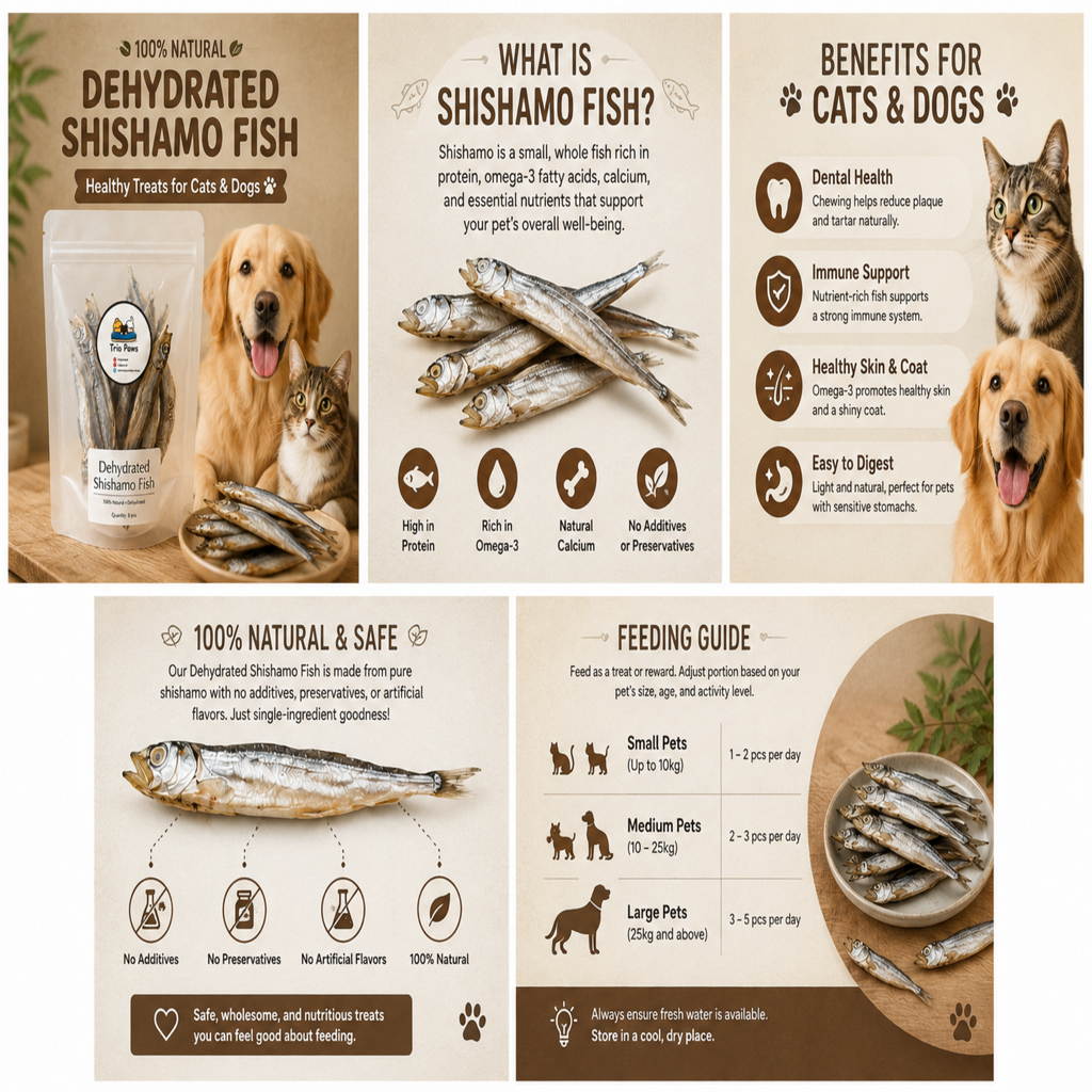 Dehydrated Shishamo Fish Treats for Dogs & Cats (8pcs) | Natural Dog & Cat Treats